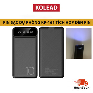 Pin sạc dự phòng tích hợp đèn pin KOLEAD KP161 10000mAh, có màn hình LED hiển thị dung lượng, thiết kế nhỏ gọn, tiện lợi