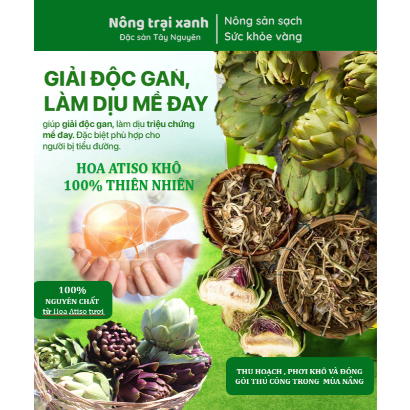 [HÀNG NHÀ TỰ SẤY] [500g] Bông Atiso sấy, Hoa Atiso sấy khô đặc sản Đà Lạt, ngọt dịu, thanh mát giải 