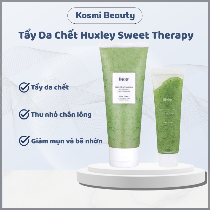 Gel tẩy da chết Huxley tẩy tế bào chết Huxley mini dưỡng ẩm làm sạch da thu nhỏ chân lông 30g - Kosm