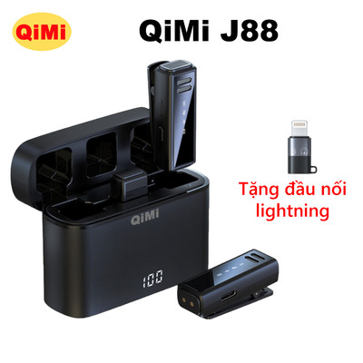 Micro Thu Âm QiMi J88 - Công Nghệ Không Dây 2.4G, Hạn Chế Tiếng Ồn Hiệu Quả, Pin Sạc Type-C, Nhỏ Gọn