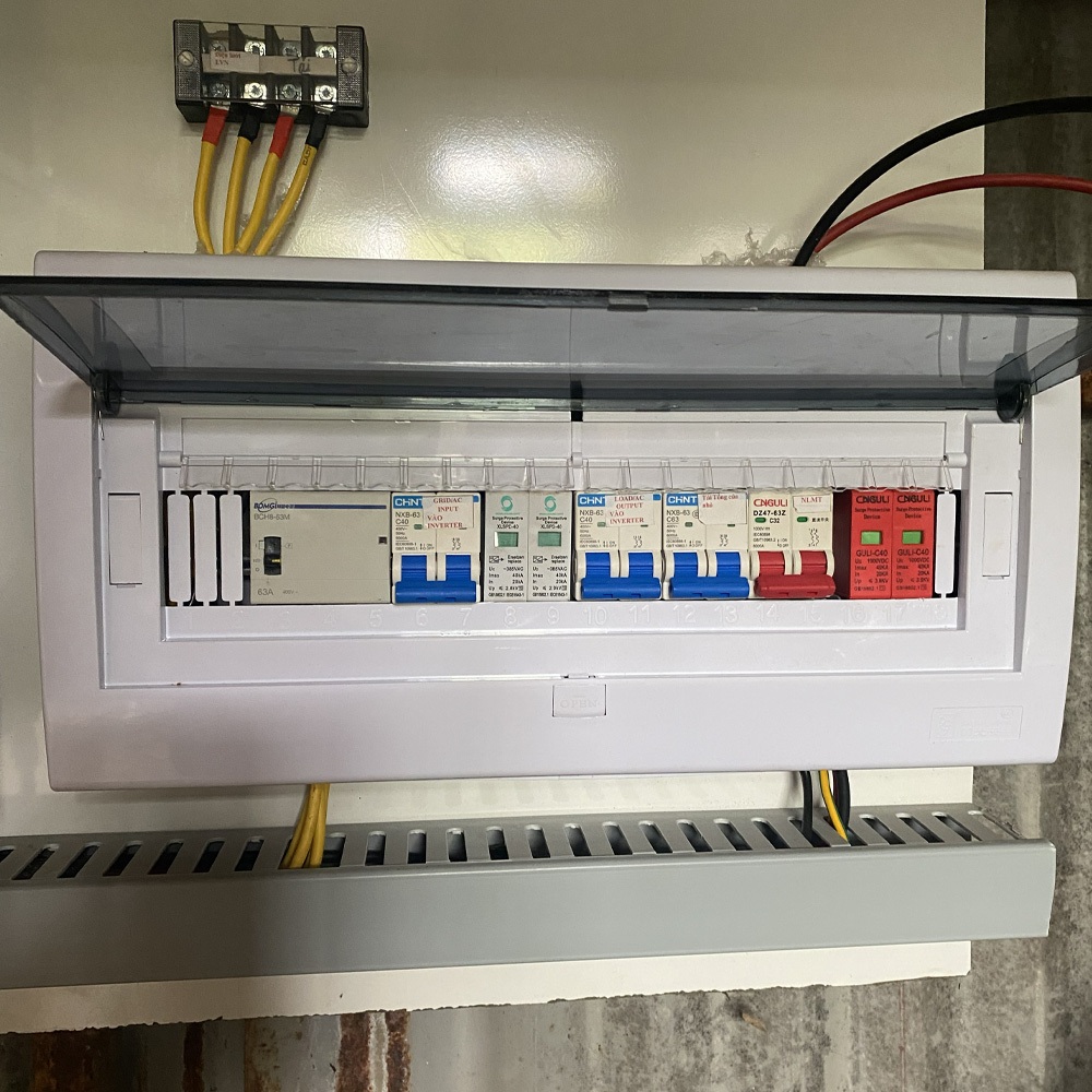 TỦ ĐIỆN HYBRID 1 PHA – 1 STRING | CÓ ATS | ĐẤU SẴN DC & AC | DÙNG CHO INVERTER HYBRID