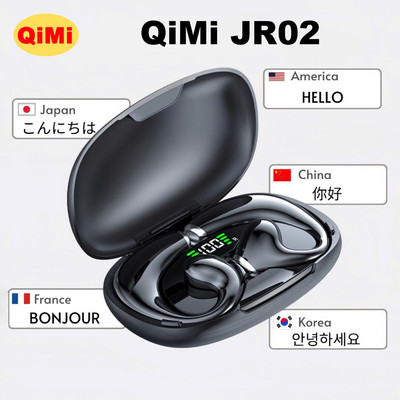 Tai Nghe Bluetooth AI Dịch Thuật QiMi JR02 - Dịch Đa Ngôn Ngữ, LED Hiển Thị Pin, Cảm Ứng Nhạy