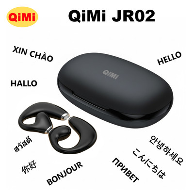 Tai Nghe AI Phiên Dịch QiMi JR02 - Bluetooth 5.3, Móc Tai Tiện Lợi, Âm Thanh HiFi, Pin Trâu