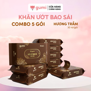 Combo 5 Khăn ướt bao sái hương trầm Gumi mềm nhẹ nhàng làm sạch các vật phẩm thờ cúng