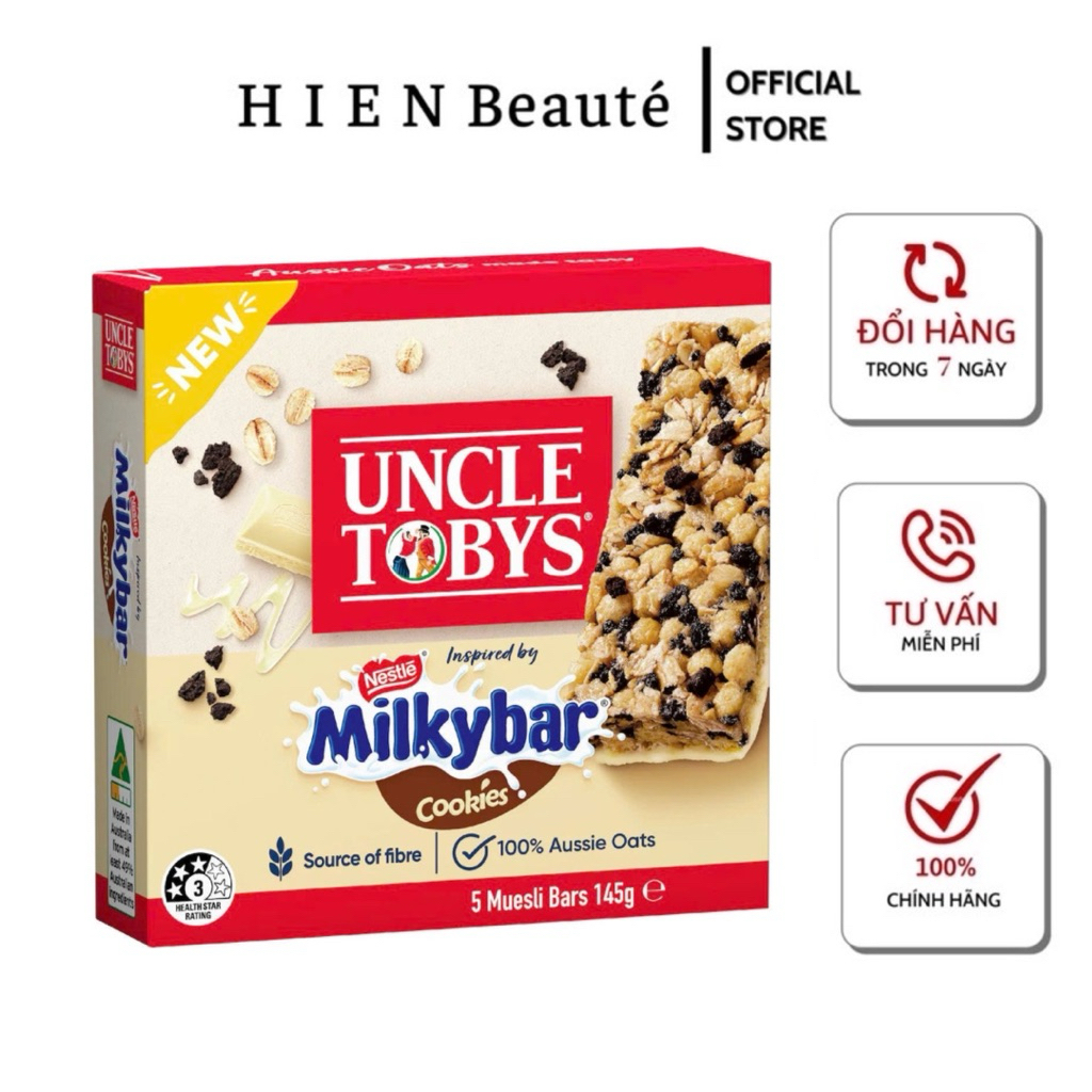 Ngũ Cốc Dạng Thanh Uncle Tobys Nestle Milkybar Cookies 145g