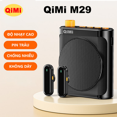 Máy Trợ Giảng QiMi M29 - Kết Nối Không Dây Kèm Micro Cài Áo, Pin Khoẻ, Hỗ Trợ Bluetooth Nghe Nhạc