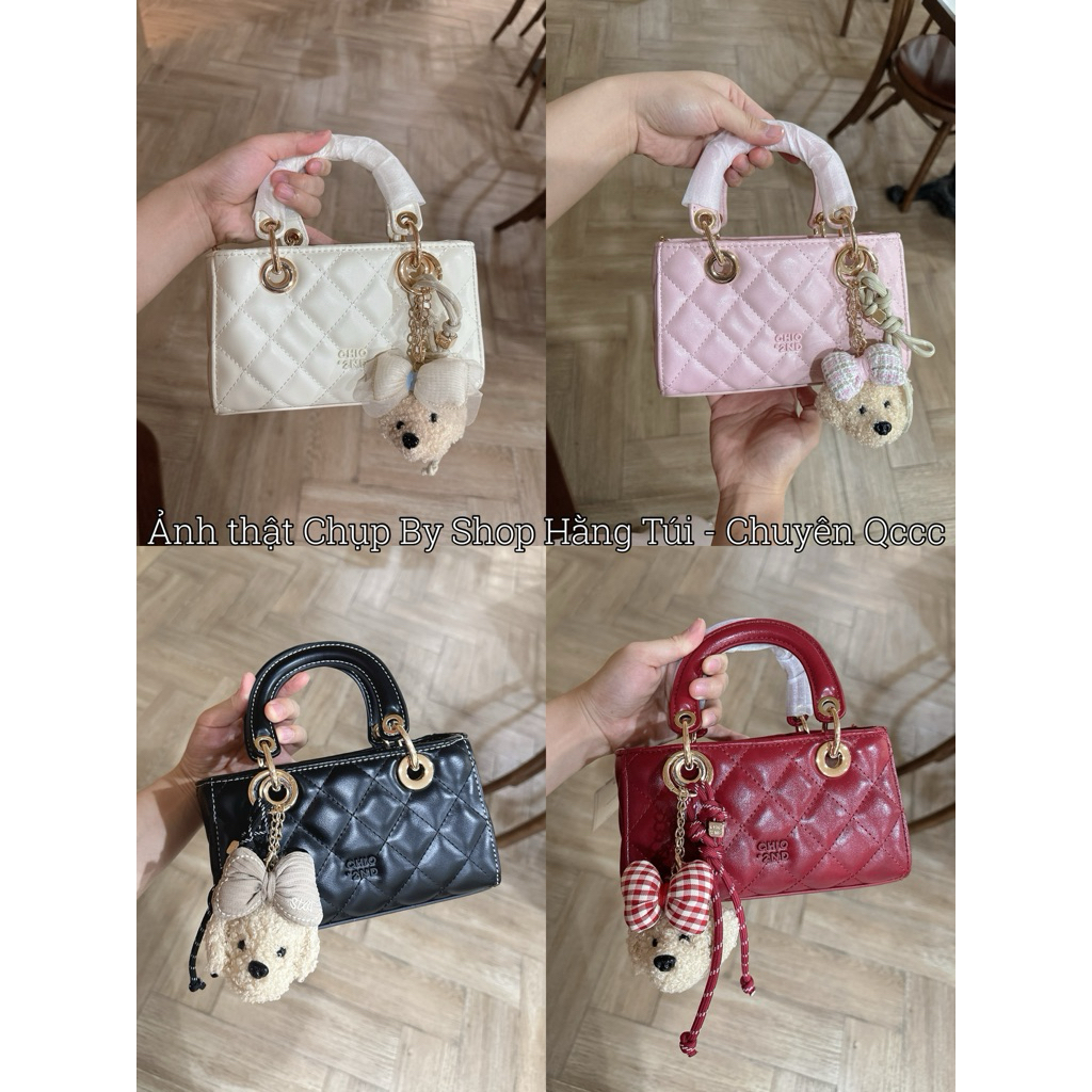 Túi CHIOOOO trầm trám dáng ngang size 20cm tặng Charm Cún HS202