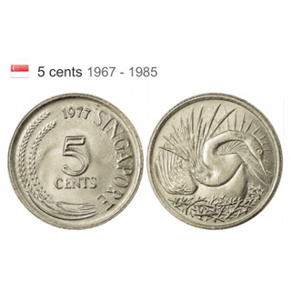 Đồng xu 5 cents chim và hoa