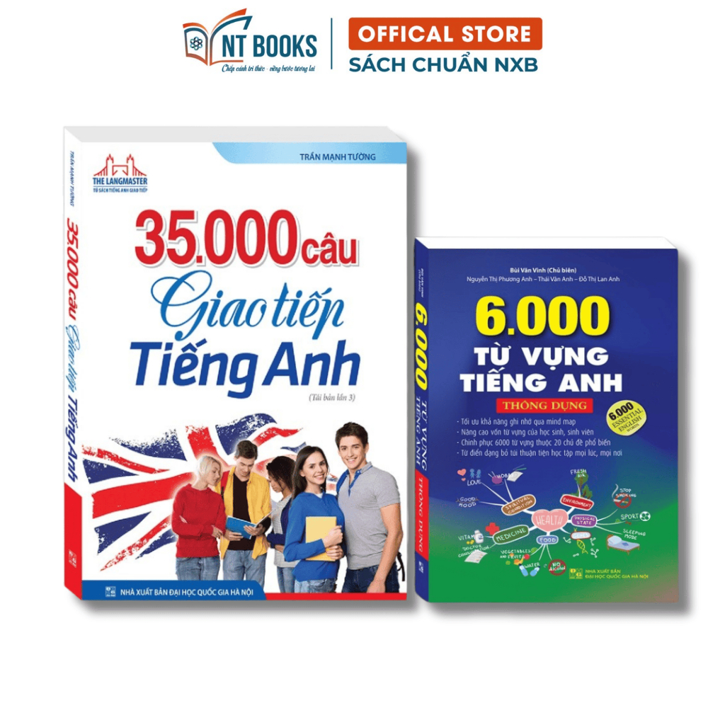 Sách - Combo 2 cuốn 35000 Câu Giao Tiếp Tiếng Anh + 6000 Từ Vựng Tiếng Anh Thông Dụng (Bìa Mềm) - MT