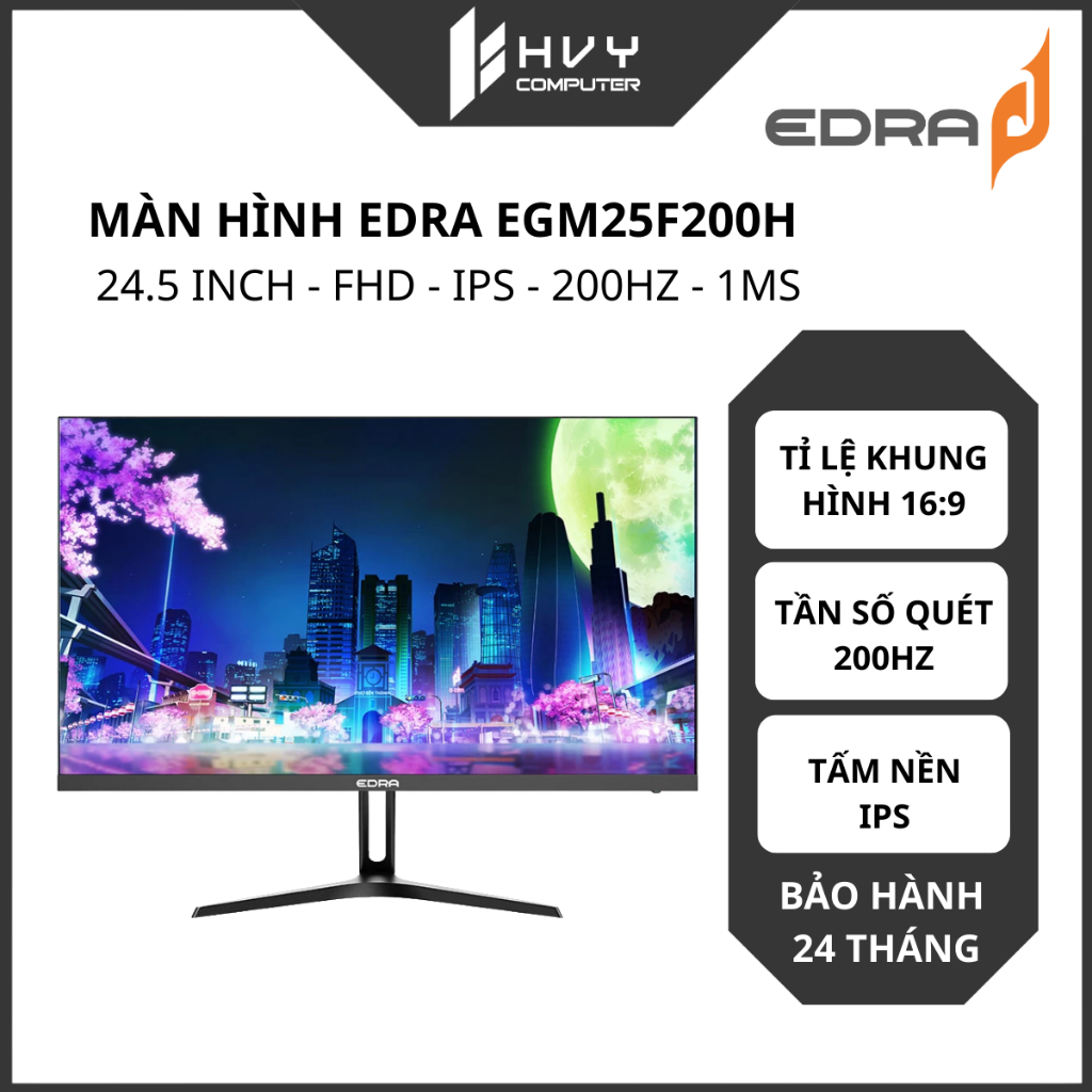 Màn Hình EDRA EGM25F200H 25 Inch - FHD - IPS - 200Hz - 1ms - Màn hình phẳng - Hàng Chính Hãng