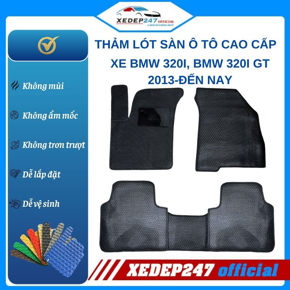Thảm lót sàn nhựa nguyên sinh (PVC) xe BMW 320i, BMW 320i GT 2013-Đến Nay 5 chỗ - Chống nước, dễ vệ 