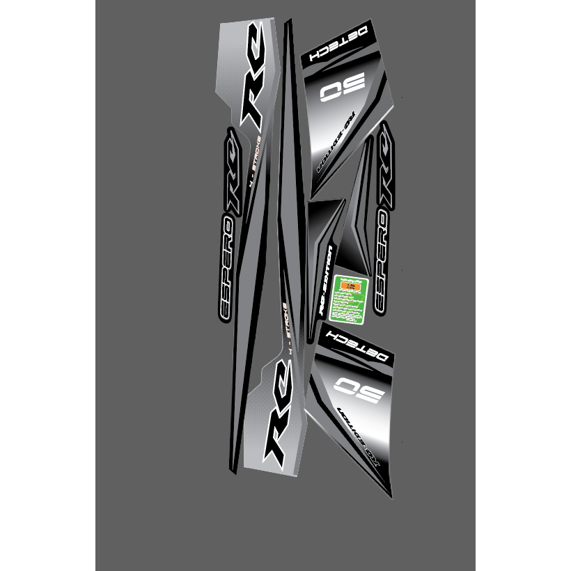 Tem sirius 50cc 50 cc bạc đen espero detech