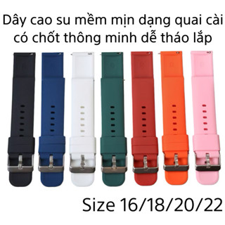 Dây đồng hồ cao su mềm mịn loại quai cài size 16/18/20/22 chốt thông minh
