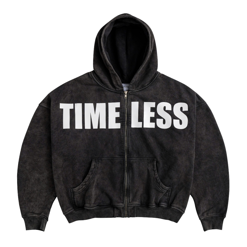"TIMELESS" Washed Zip Hoodie (Áo Zip Hoodie Washed)