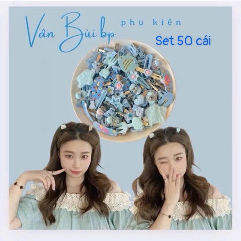 sét 50 chiếc kẹp toc mái xinh xắn mix đủ kiểu