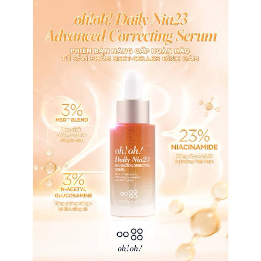 Serum Niacinamide 20% Oh Oh dưỡng sáng da giảm thâm nám thu nhỏ lỗ chân lông Skin Health Nia20