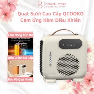 Quạt Sưởi Mini QCOOKO Máy Sưởi Để Bàn 2 Chiều Công Suất 2000W Làm Nóng Tức Thì Thiết Kế Chống Lật