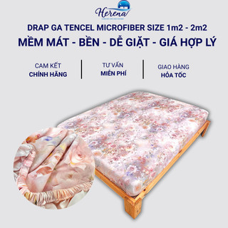 Ga Giường Tencel Microfiber Cao Cấp Herena Mềm Mát Thoáng Khí, Không Nhăn Xù, Giặt Máy Thoải Mái