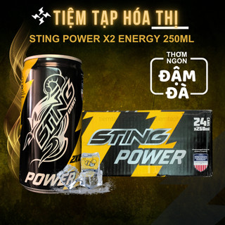 Thùng 24 Lon Nước Tăng Lực Sting Power X2 Energy 250ml Thơm Ngon (24 lon x 250ml) nuoc tang luc
