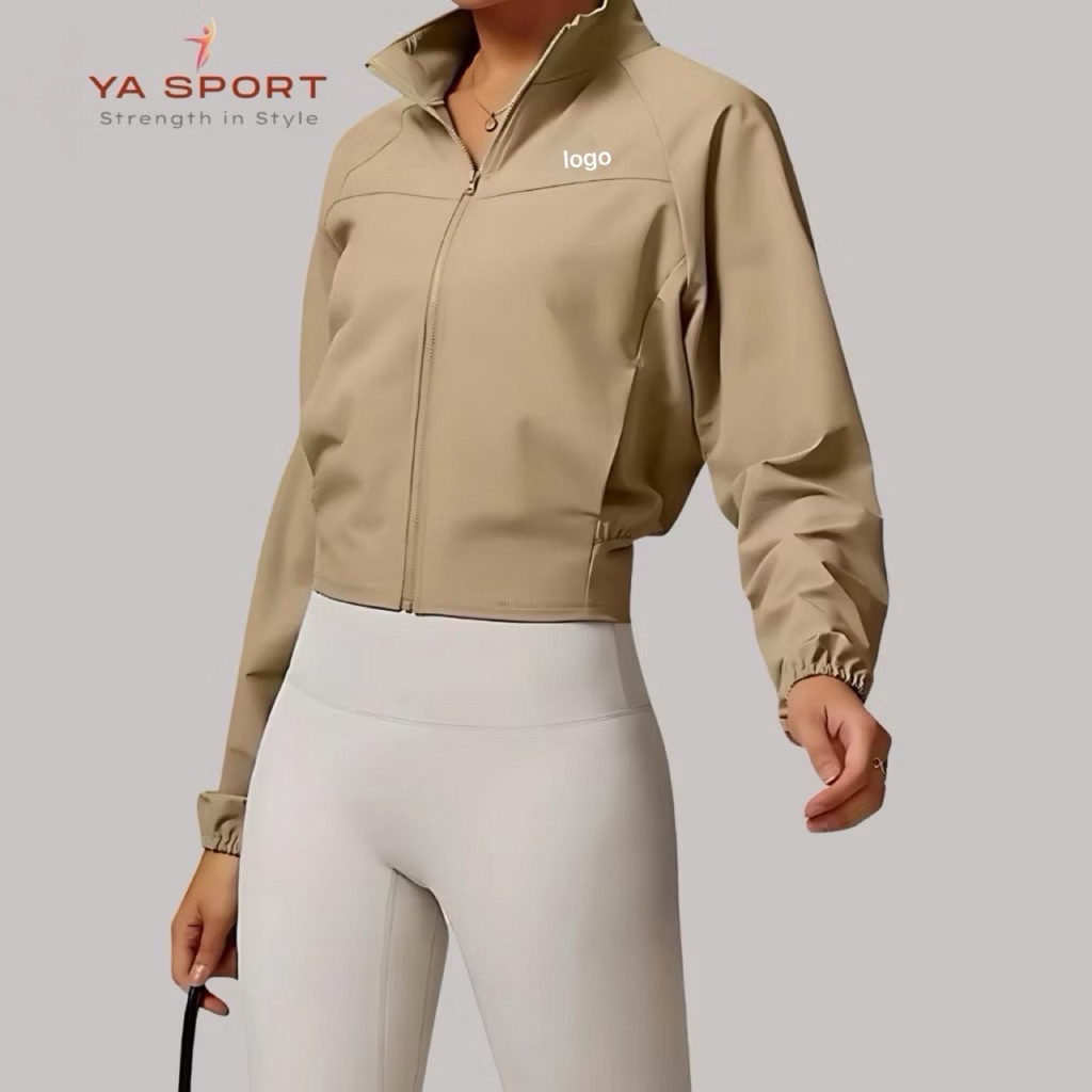 YaSport Ảnh Thật – Áo Khoác Thể Thao Nữ Có Logo, Phiên Bản Xuất Mỹ | Mỏng Nhẹ Chống Gió– YS169W