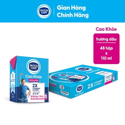 [KOL] Thùng 48 Hộp Sữa Dinh Dưỡng Dutch Lady Cao Khỏe Hương Dâu 48x110ml
