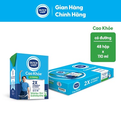 [KOL] Thùng 48 Hộp Sữa Dinh Dưỡng Dutch Lady Cao Khỏe Có Đường 48x110ml