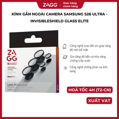Kính gắn ngoài Camera Samsung S26/ Samsung S26+ / Samsung sS26 Ultra- InvisibleShield Glass Elite hạn chế trầy xước