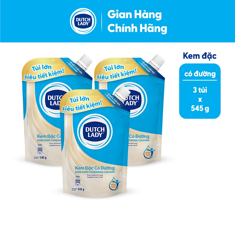 Combo 3 Túi Kem đặc có đường Dutch Lady (545g/túi) | BigBuy360 - bigbuy360.vn