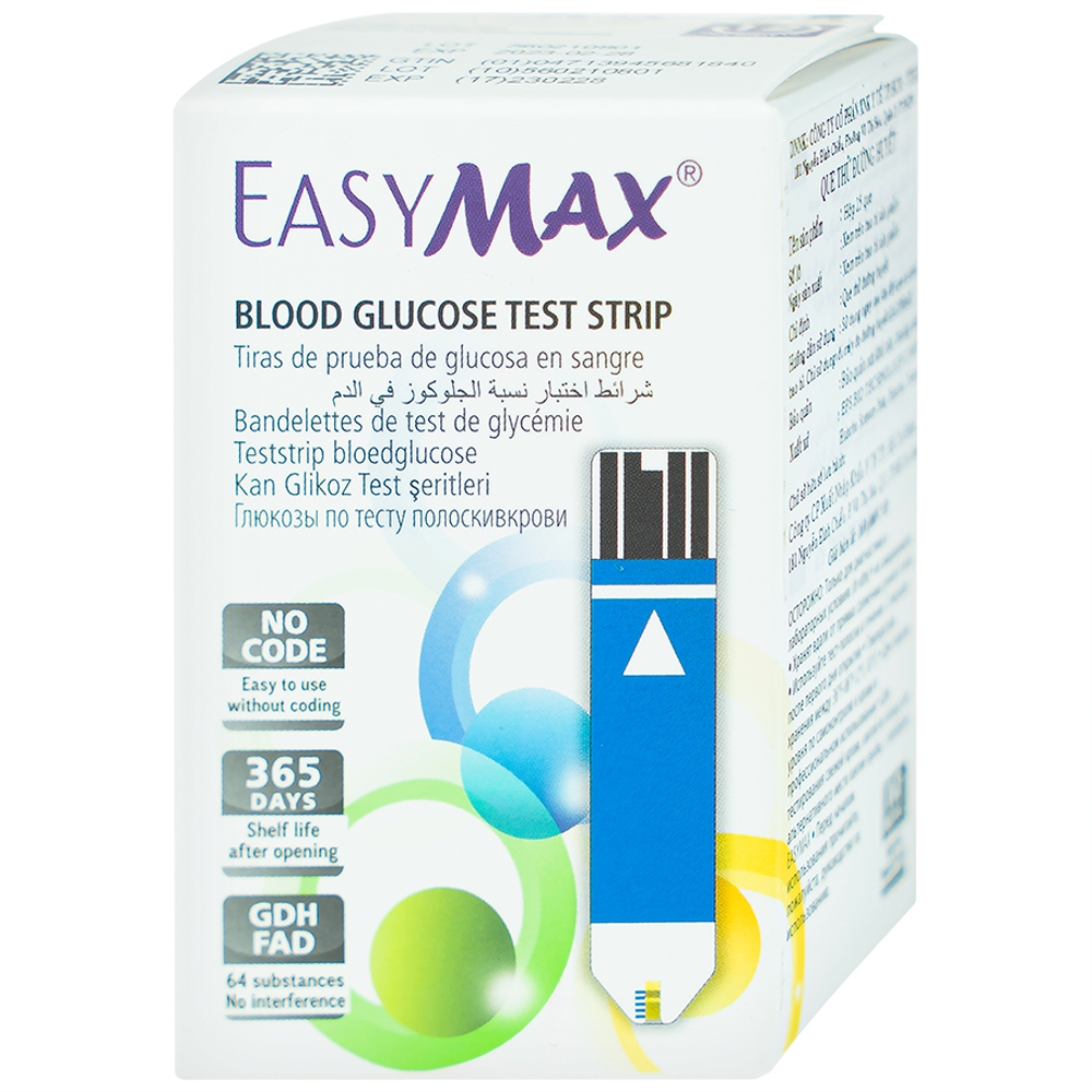Que thử đường huyết: EasyMax Blood Glucose Test Strip (H/25 test)