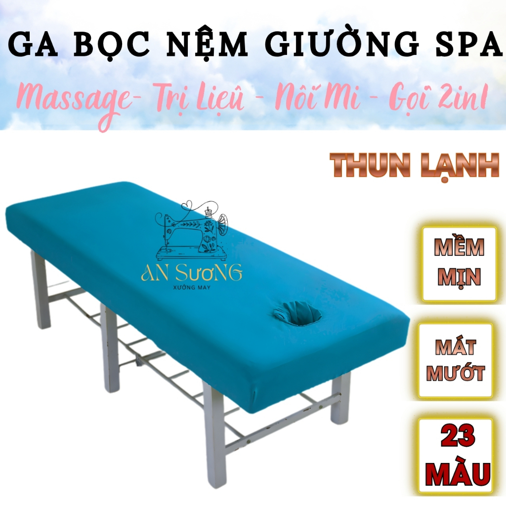 GA BỌC NỆM GIƯỜNG SPA, GỘI ĐẦU| thun LẠNH DÀY