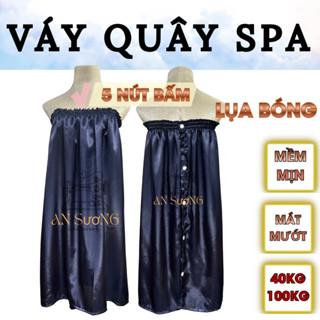 Váy Quây SPA  AN SƯƠNG - Có Cúc Bấm ( 5Nút bấm) - Size 40kg- 120kg - Chất Liệu Phi Lụa Mềm Min Mát