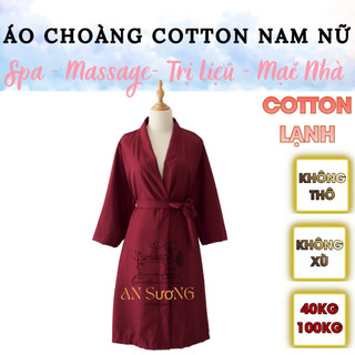 Áo Choàng Cotton Lạnh Spa Massage Thẩm Mỹ Viện - Size 40-100kg - Không Bóng - Mềm Mát