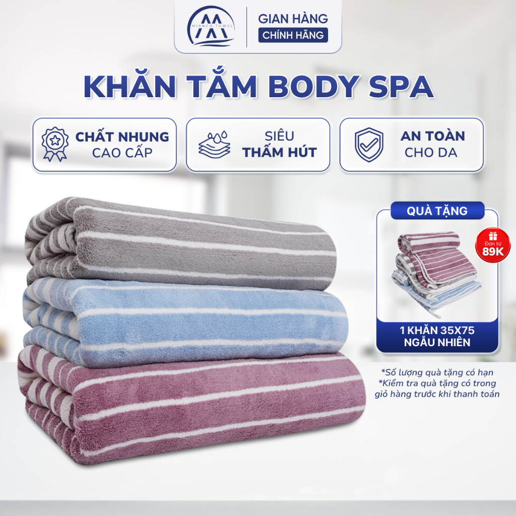 Khăn tắm body chuyên spa khách sạn 70*140cm cao cấp loại DÀY, Khăn quấn đắp…