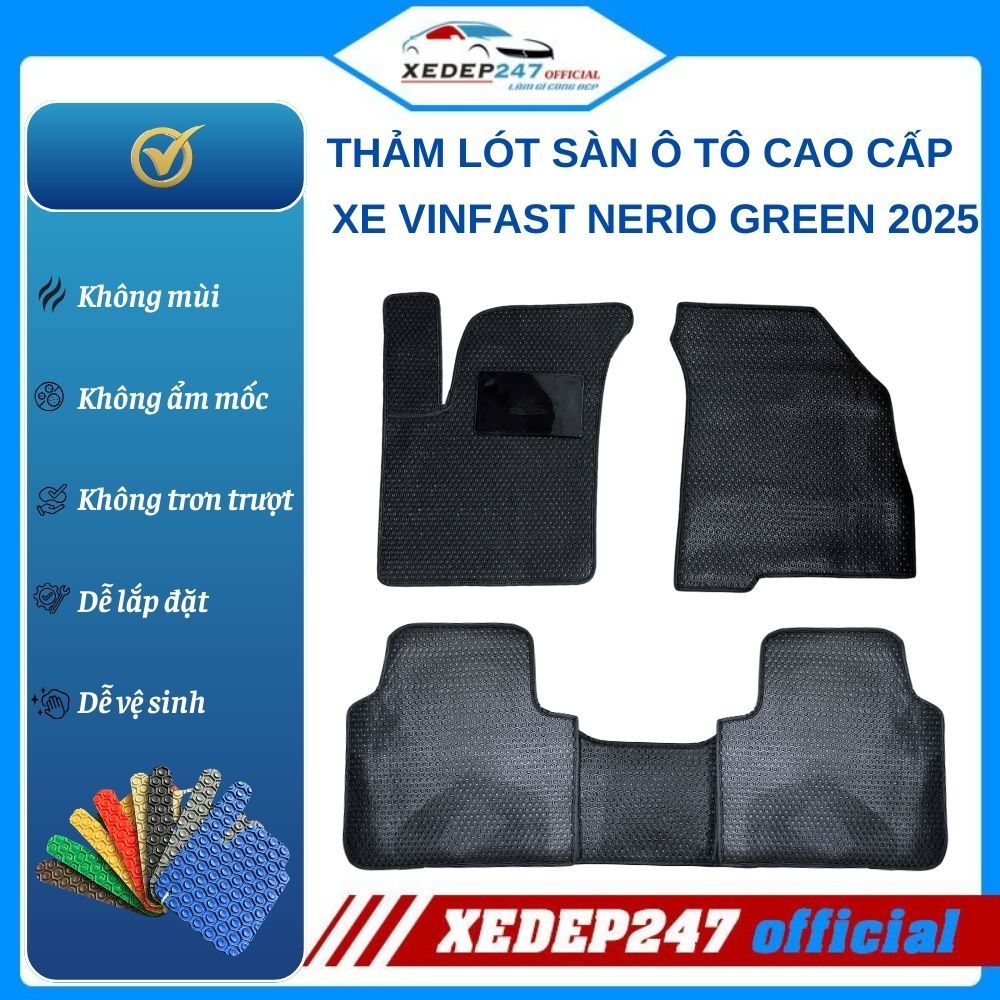 Thảm Lót Sàn Xe 5 Chỗ VinFast Nerio Green năm 2025 - Nhựa PVC Nguyên Sinh 100%