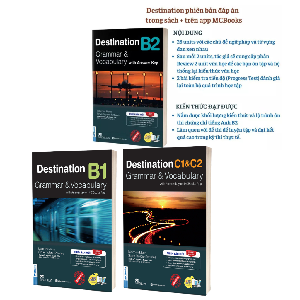 Sách Trọn Bộ Giáo Trình Destination B1, B2, C1&C2 Lẻ/combo Grammar & Vocabulary