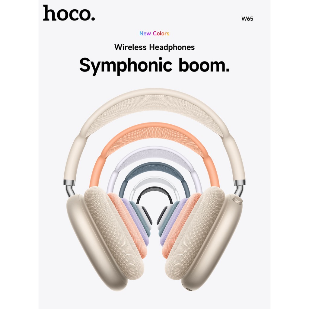 2026 Tai Nghe Bluetooth hoco w65 5.4 Tai Nghe Không Dây Tích Hợp Mic Hỗ Trợ Tai Nghe Cáp Aux