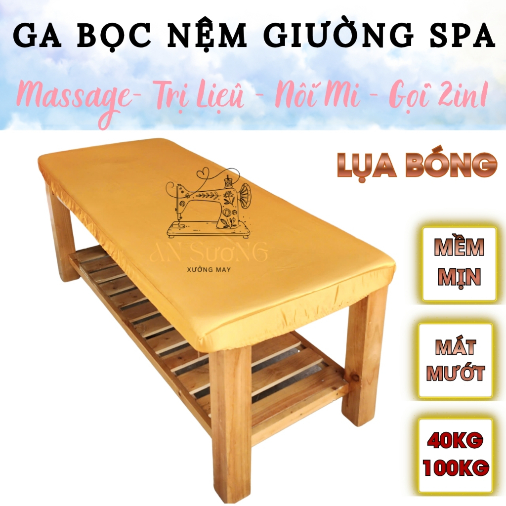 GA BỌC NỆM SPA - Ga Bọc Giường Gội - Ga Bọc Nêm 1mx2m - Chất Liệu LỤA mềm mịn mát