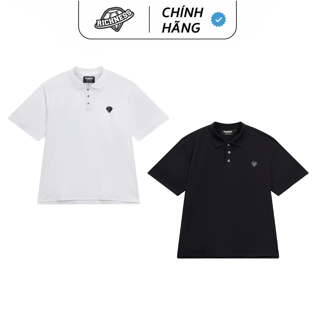 Áo Polo Richness Diamond (BLACK N WHITE) - Bigsize