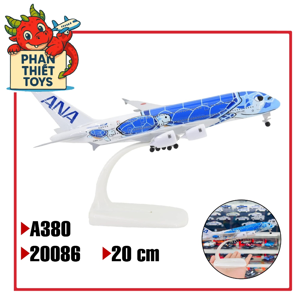 Mô hình máy bay Nhật Bản ANA Airlines Airbus A380 blue kích thước 20cm MB20086