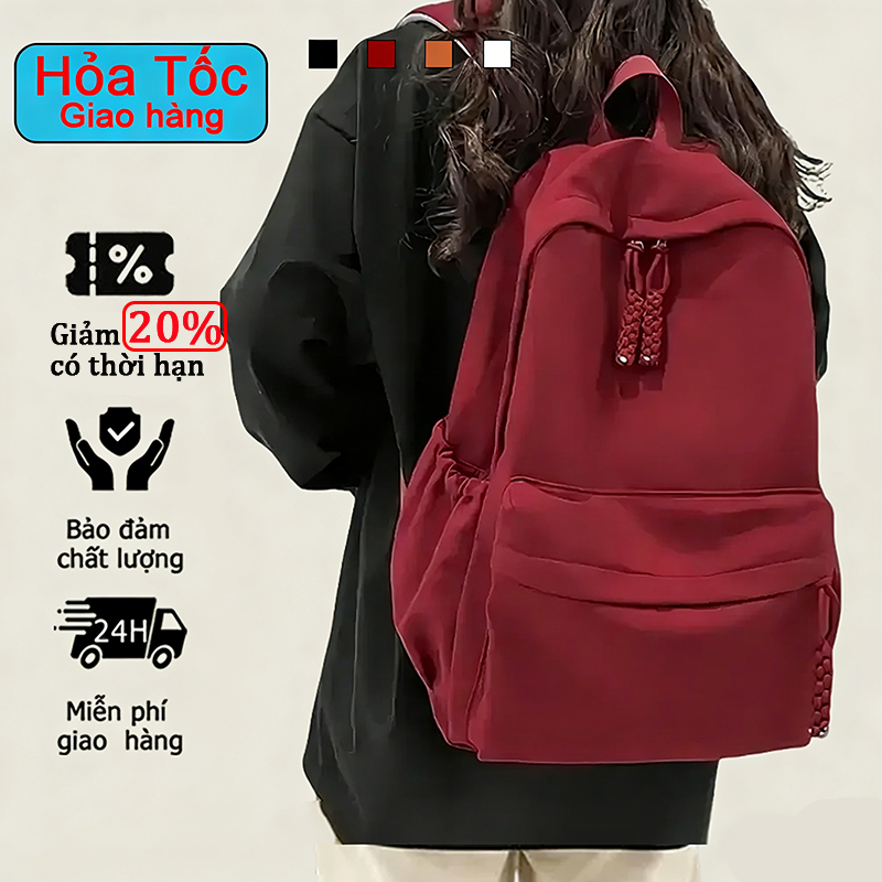 Balo Đi Học Nam Nữ Học Sinh Cấp 2 Cấp 3 Cặp Đi Học Basic Đơn Giản Kiểu Hàn Quốc Có Thể Đựng Laptop.b3365