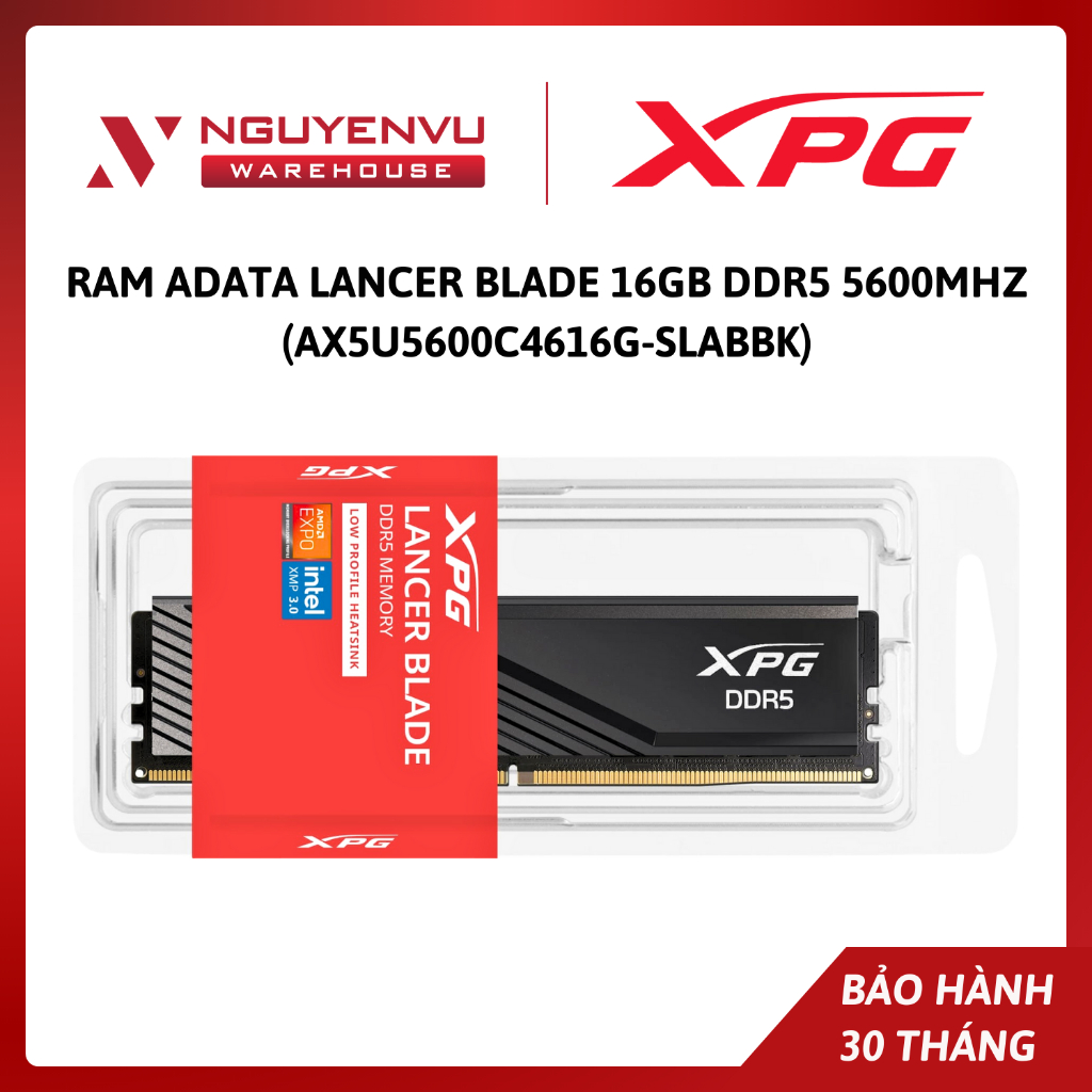 [COMBO] RAM ADATA LANCER BLADE BLACK 16GB DDR5 5600Mhz (AX5U5600C4616G-SLABBK) - HÀNG CHÍNH HÃNG - F