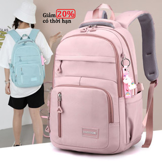 Balo nữ đi học chống nước có ngăn bí mật cặp đi học nữ vải trơn đựng vừa laptop15,6 thời trang.b8705