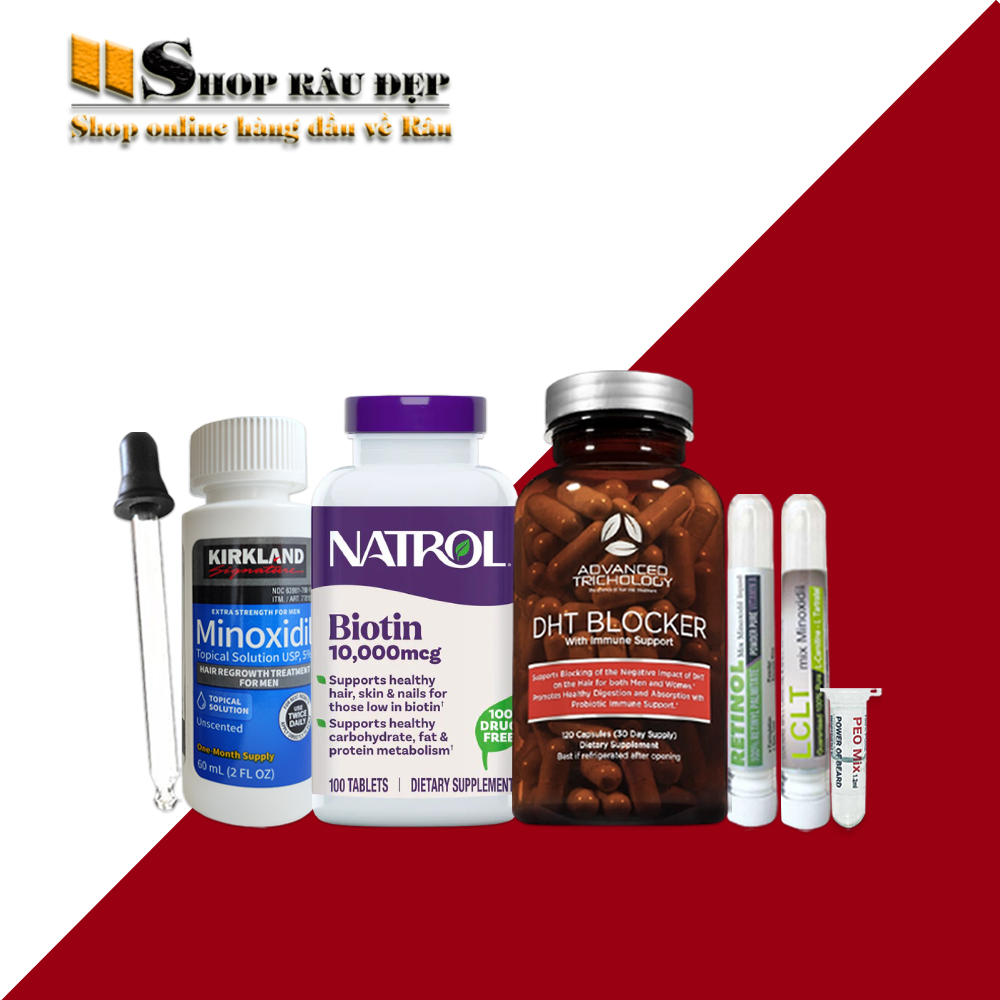 { TẶNG KHẢU TRANG CAO CẤP }Combo Nâng Cao Hỗ Trợ Mọc Tóc Advanced Trichology DHT Blocker
