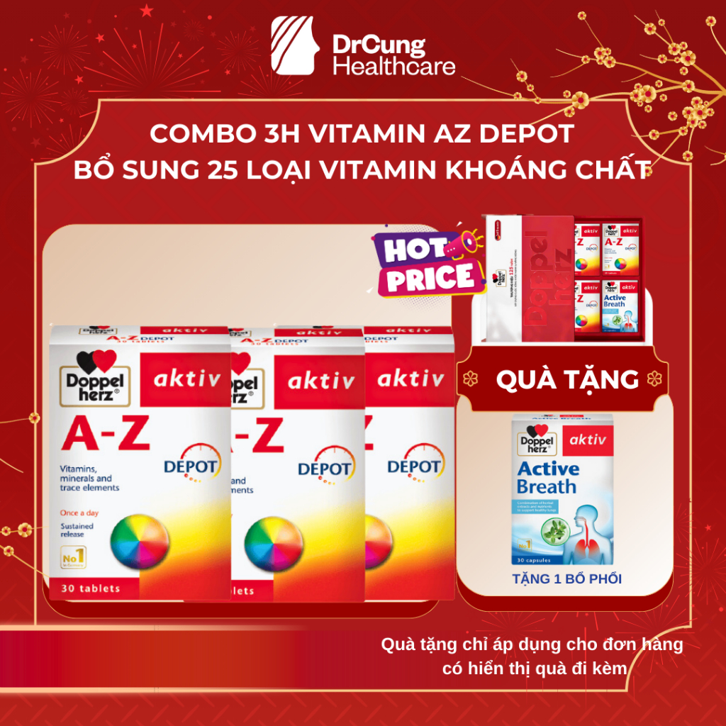 COMBO 3 HỘP Vitamin Tổng Hợp AZ Depot - Bổ Sung Vitamin, Tăng Sức Đề Kháng, Miễn Dịch DrCung Healthc
