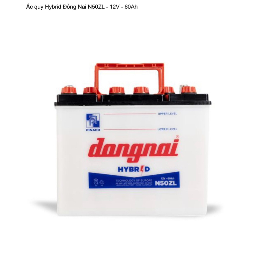 Bình ắc quy 12v Hybrid đồng nai N50ZL | 12V - 60ah (tặng kèm acid châm bình)
