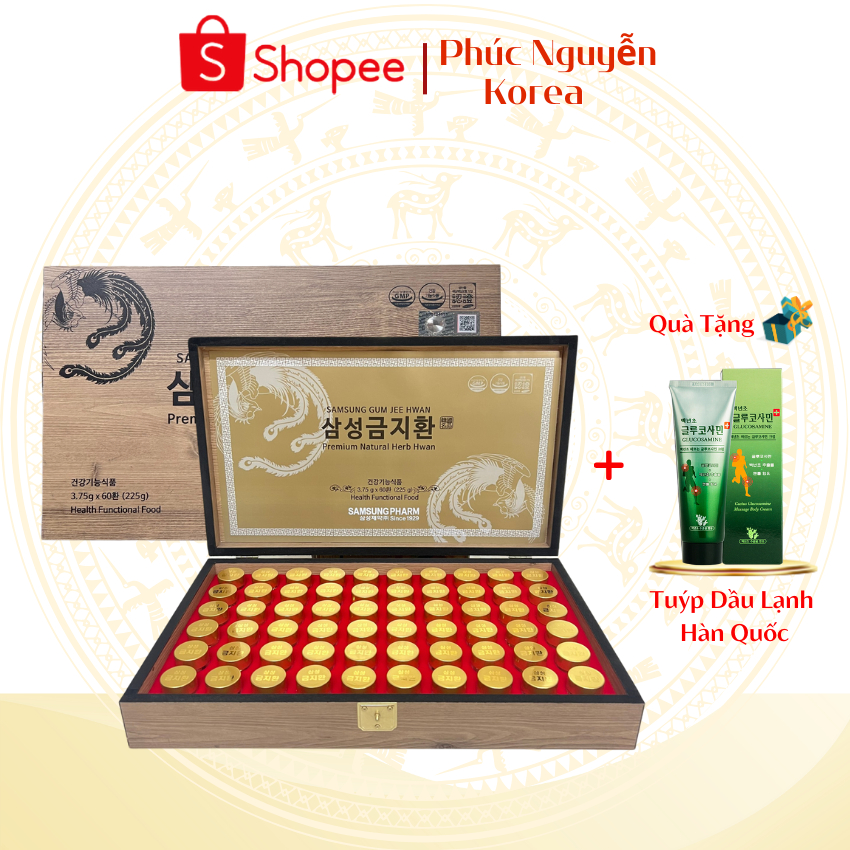 An Cung Ngưu Hoàng Hoàn Samsung Gum Jee Hwan Hàn Quốc Hộp Gỗ 60 Viên, Giúp Bổ Não Và Ngăn Ngừa Tai Biến Đột Quỵ