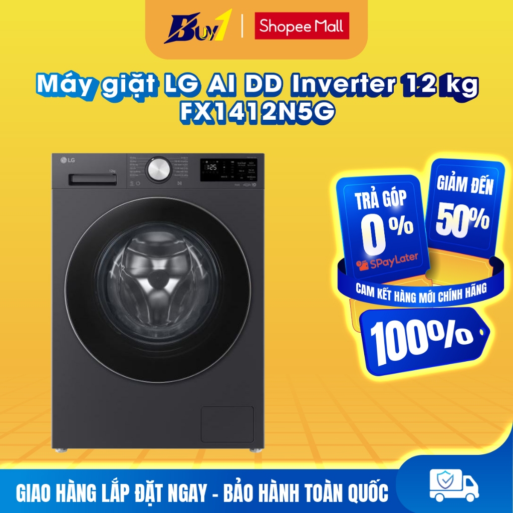 FX1412N5G - Máy giặt LG AI DD Inverter 12 kg FX1412N5G - Hàng chính hãng