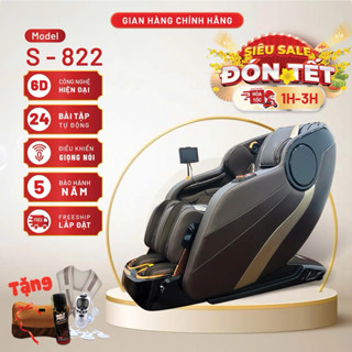 Ghế massage toàn thân Os - 822 cao cấp, trị liệu chuyên sâu, da microfiber cao cấp