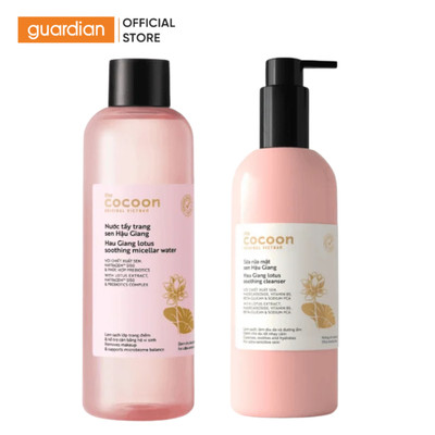 Combo Nước Tẩy Trang Sen Hậu Giang Cocoon 500ml & Sữa Rửa Mặt Sen Hậu Giang Cocoon Lotus Soothing Cleanse 310ml
