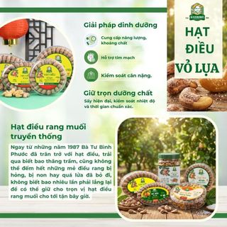 Hạt điều vỏ lụa Bà Tư hộp vuông 400 g